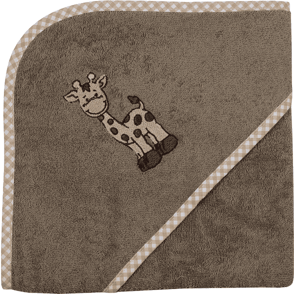 WÖRNER SÜDFROTTIER Set Kapuzenbadetuch und Waschhandschuh Giraffe hellbraun 80 x 80 cm Sonderangebot