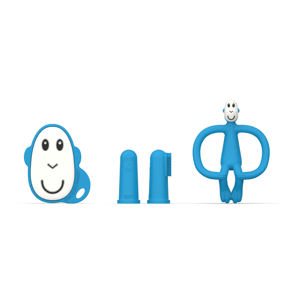 MATCHSTICK MONKEY™ Beißring Starter Set Affe blau Heißer Verkauf