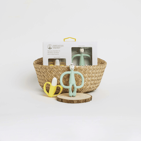 MATCHSTICK MONKEY™ Beißringe Geschenkset Banane & Affe Vierteljährliche Förderung