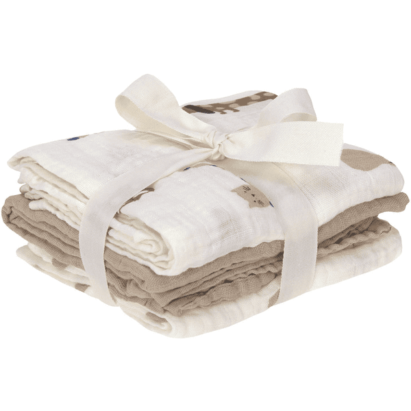 LÄSSIG Mulltücher M 3er Pack Little Mateys Royal blau 60 x 60 cm Limitierter Zeitrabatt