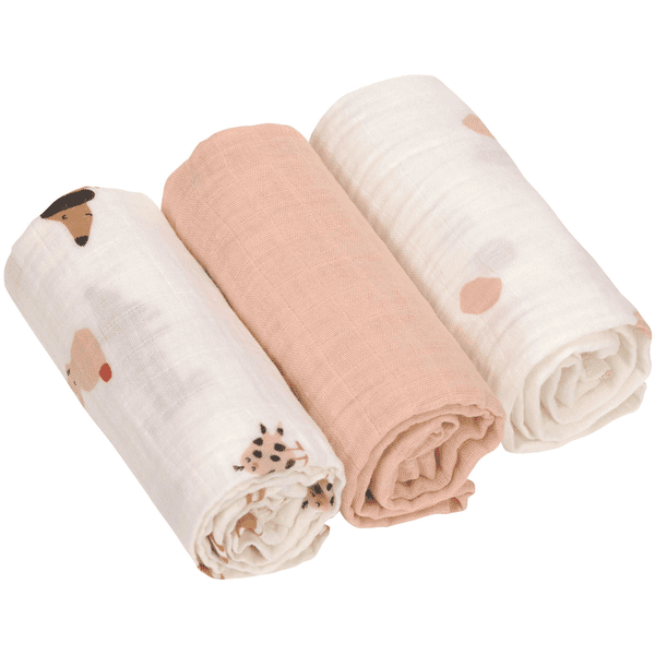LÄSSIG Mulltücher M 3er Pack Little Mateys Spicy orange 60 x 60 cm Fabrik Onlineshop