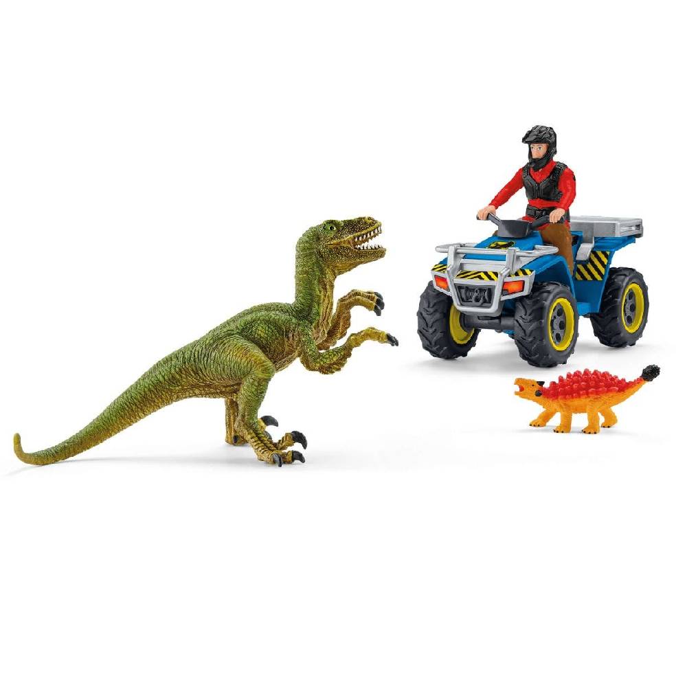 Schleich Flucht auf Quad vor Velociraptor Super Rabatt