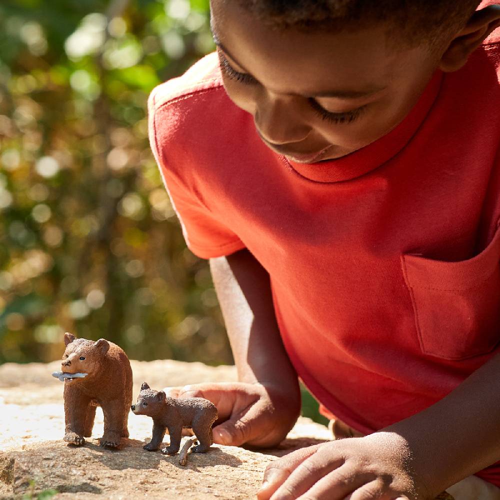 Schleich Grizzlybär-Mutter mit Jungem Rabatt
