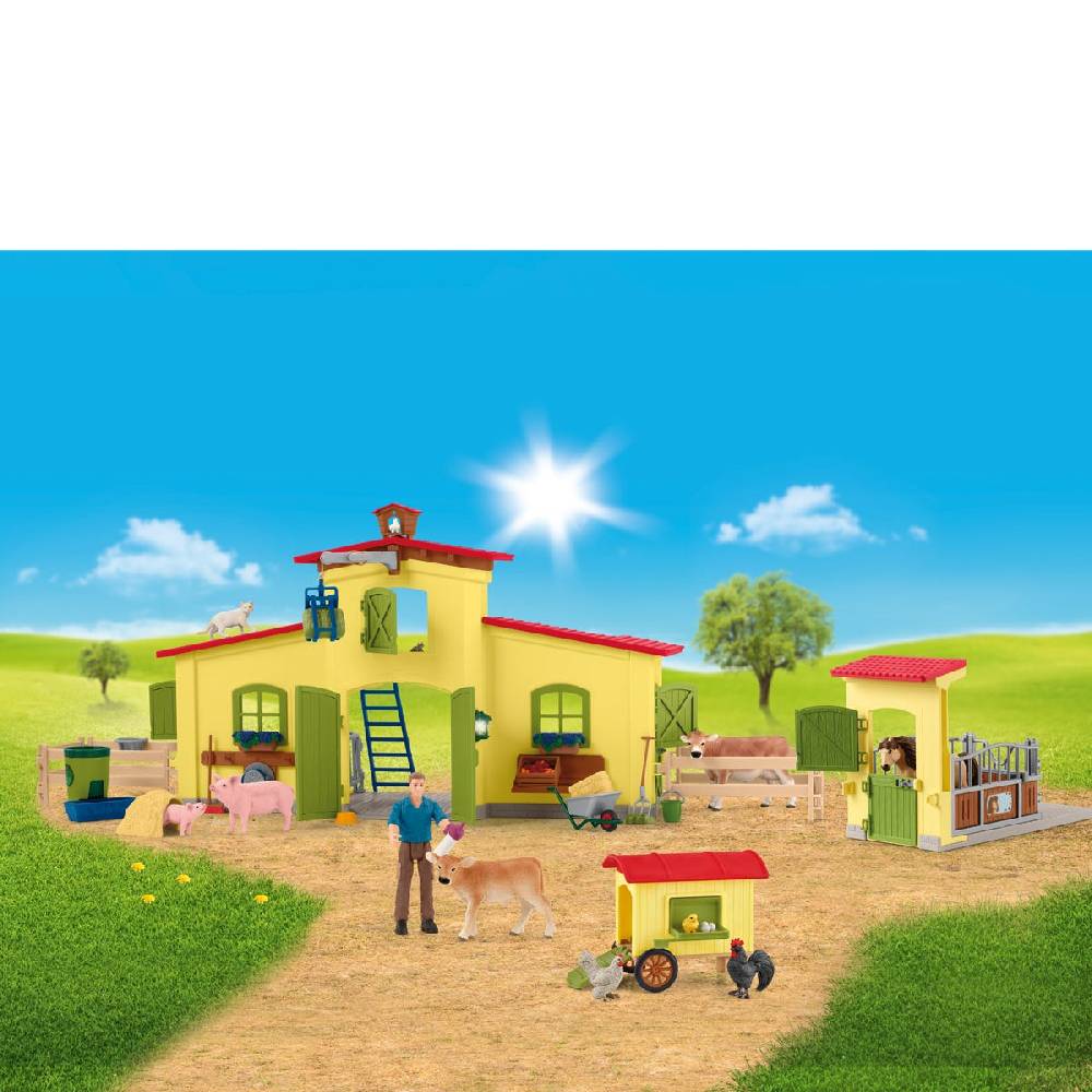 Schleich Farm mit Hühnerstall und Pferdestall Kostenlose Rückgabe