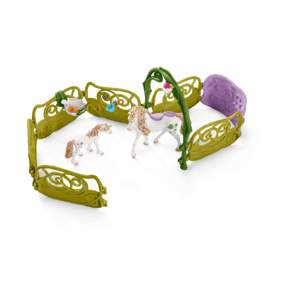 Schleich Glitzerndes Blütenhaus mit Einhörnern, See und Stall Letzte 2 Tage
