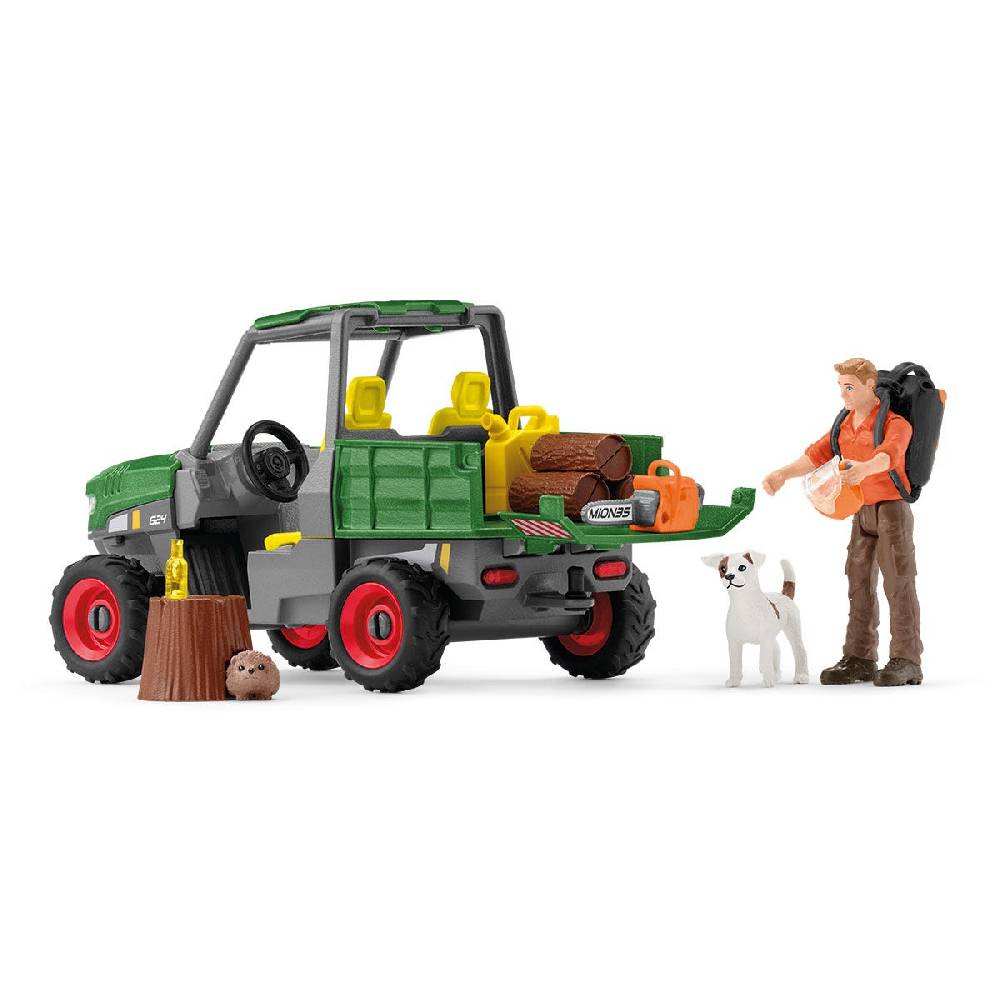 Schleich Waldbauer mit Fahrzeug Auslauf